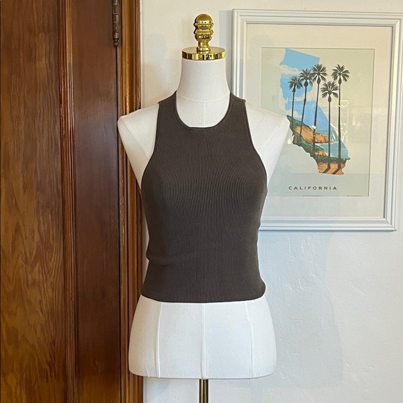 Reformation Dark Brown Ribbed Tank Top - Picture 1 of 2